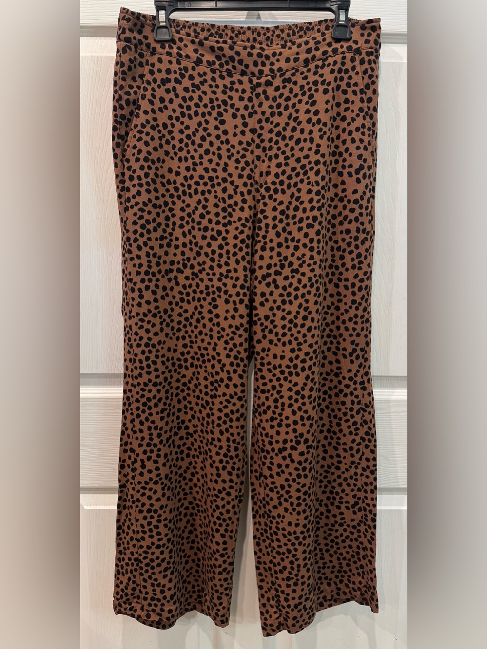 Old Navy Women’s High-Rise Wide-Leg Pants Animal Print Elastic Waist Size L